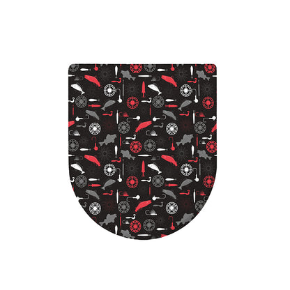 Fishing Theme Pattern Print Toilet Lid Cover