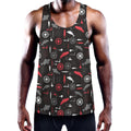 Fishing Theme Pattern Print Men's Workout Tank Top