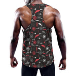 Fishing Theme Pattern Print Training Tank Top