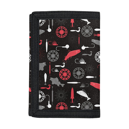 Fishing Theme Pattern Print Trifold Wallet