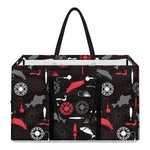 Fishing Theme Pattern Print Utility Tote Bag