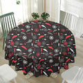 Fishing Theme Pattern Print Waterproof Round Tablecloth