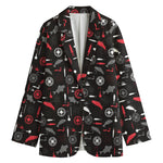 Fishing Theme Pattern Print Women's Blazer