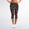 Fishing Theme Pattern Print Women's Capri Leggings