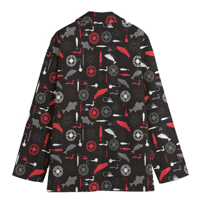Fishing Theme Pattern Print Women's Cotton Blazer