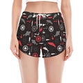 Fishing Theme Pattern Print Women's Split Running Shorts
