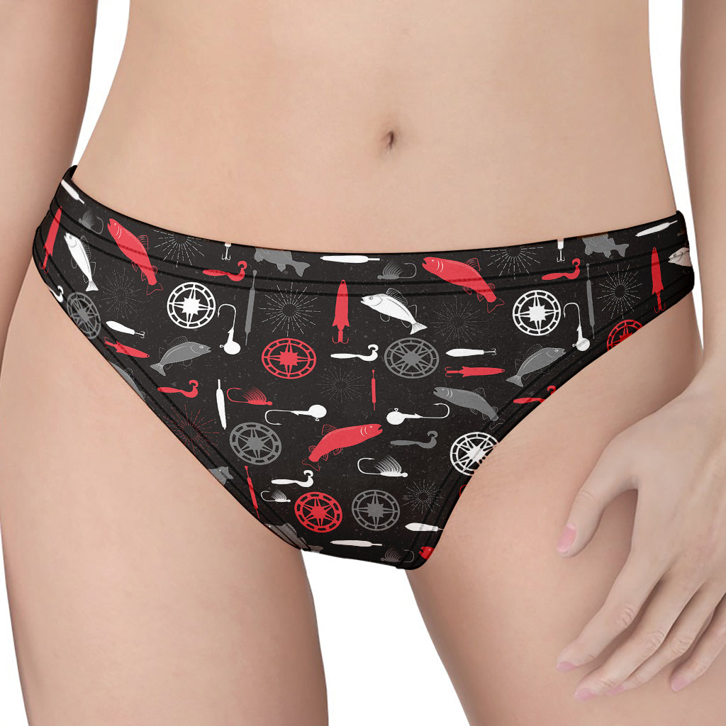 Fishing Theme Pattern Print Women's Thong