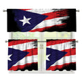 Flag Of Puerto Rico Print 3 Piece Kitchen Curtains