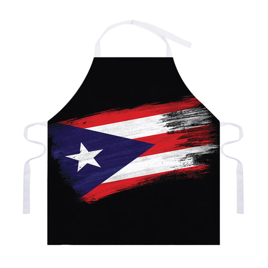 Flag Of Puerto Rico Print Adjustable Apron