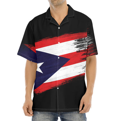 Flag Of Puerto Rico Print Aloha Shirt