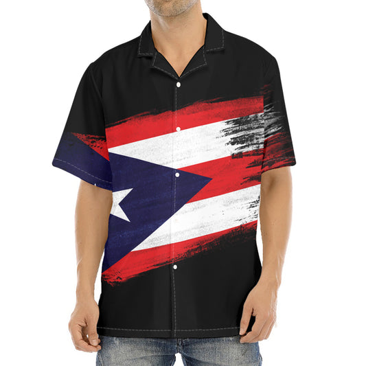 Flag Of Puerto Rico Print Aloha Shirt