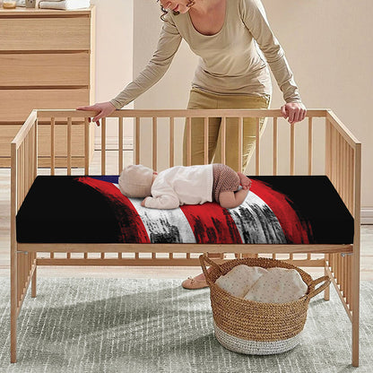 Flag Of Puerto Rico Print Baby Crib Sheet