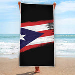 Flag Of Puerto Rico Print Beach Towel