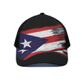 Flag Of Puerto Rico Print Black Mesh Trucker Hat