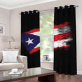 Flag Of Puerto Rico Print Dimout Grommet Curtains