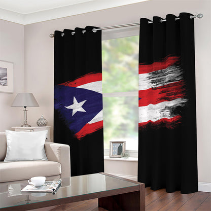 Flag Of Puerto Rico Print Blackout Grommet Curtains