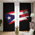 Flag Of Puerto Rico Print Dimout Pencil Pleat Curtains