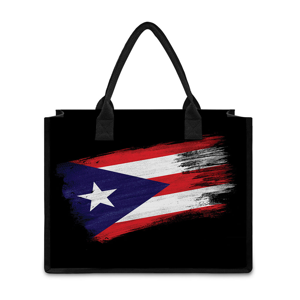 Flag Of Puerto Rico Print Canvas Tote Bag