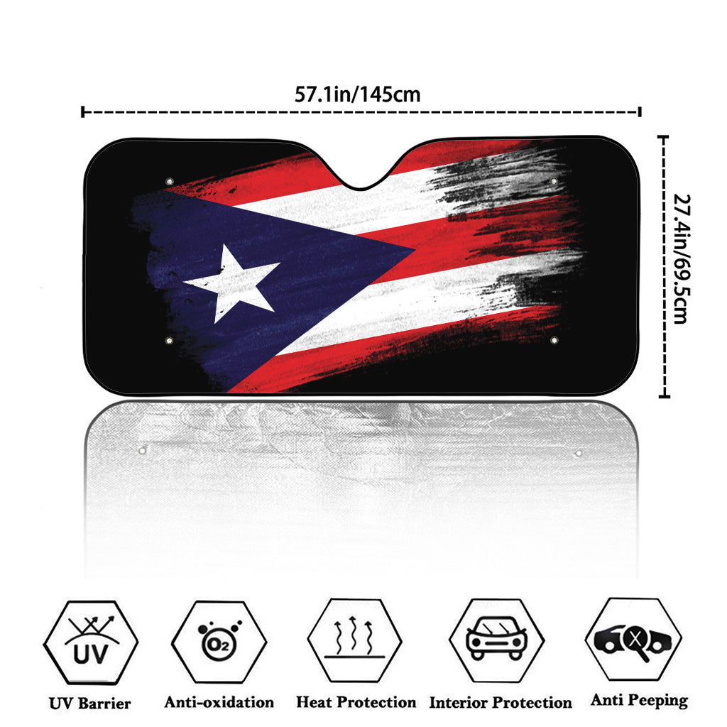 Flag Of Puerto Rico Print Car Windshield Sun Shade