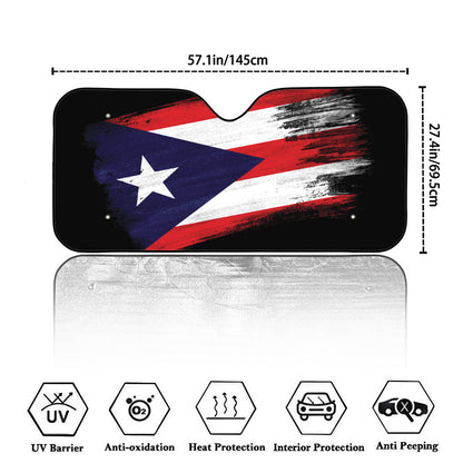 Flag Of Puerto Rico Print Car Windshield Sun Shade