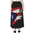 Flag Of Puerto Rico Print Chiffon Maxi Skirt