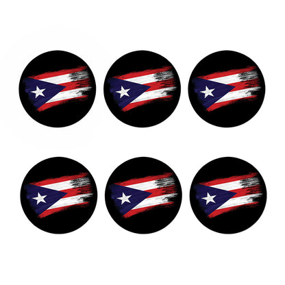 Flag Of Puerto Rico Print Coaster Set