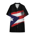 Flag Of Puerto Rico Print Cotton Hawaiian Shirt