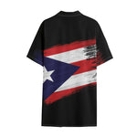 Flag Of Puerto Rico Print Cotton Hawaiian Shirt