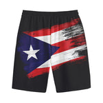Flag Of Puerto Rico Print Cotton Shorts