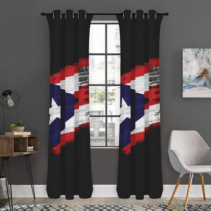 Flag Of Puerto Rico Print Curtain