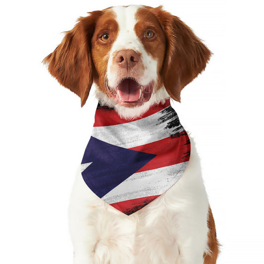 Flag Of Puerto Rico Print Dog Bandana