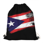 Flag Of Puerto Rico Print Drawstring Bag