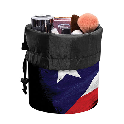 Flag Of Puerto Rico Print Drawstring Makeup Bag