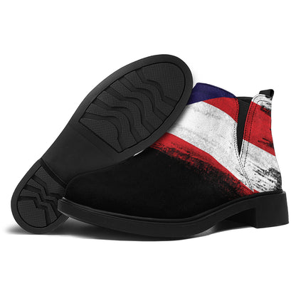 Flag Of Puerto Rico Print Flat Ankle Boots