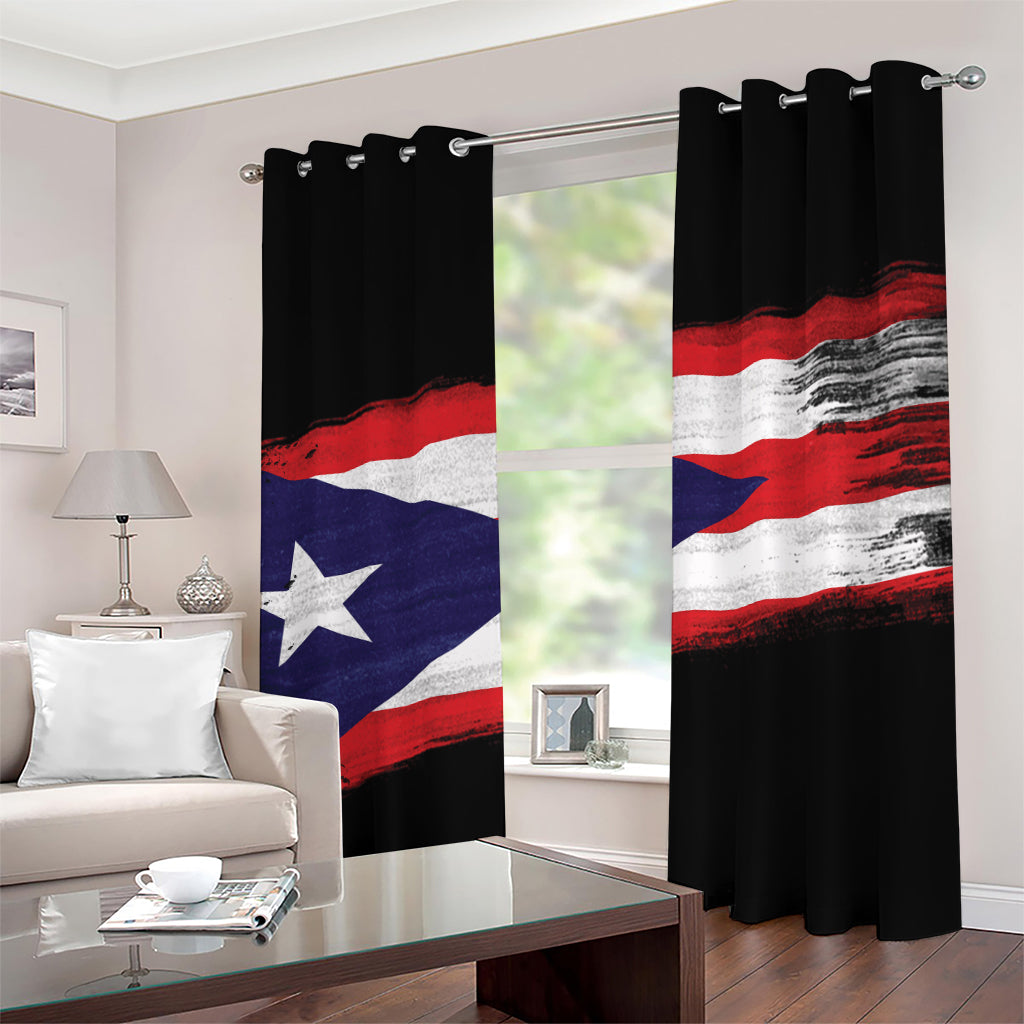 Flag Of Puerto Rico Print Grommet Curtains