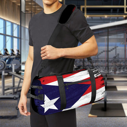 Flag Of Puerto Rico Print Gym Bag