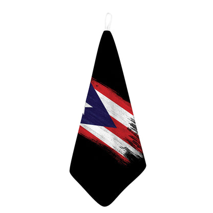 Flag Of Puerto Rico Print Hand Towel