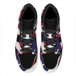 Flag Of Puerto Rico Print High Top Leather Sneakers