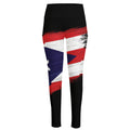 Flag Of Puerto Rico Print High-Waisted Pocket Leggings