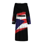 Flag Of Puerto Rico Print Hooded Bathrobe