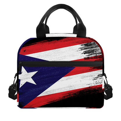 Flag Of Puerto Rico Print Insulated Lunch Bag