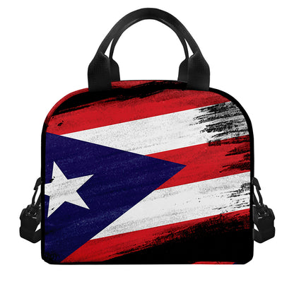 Flag Of Puerto Rico Print Insulated Lunch Bag