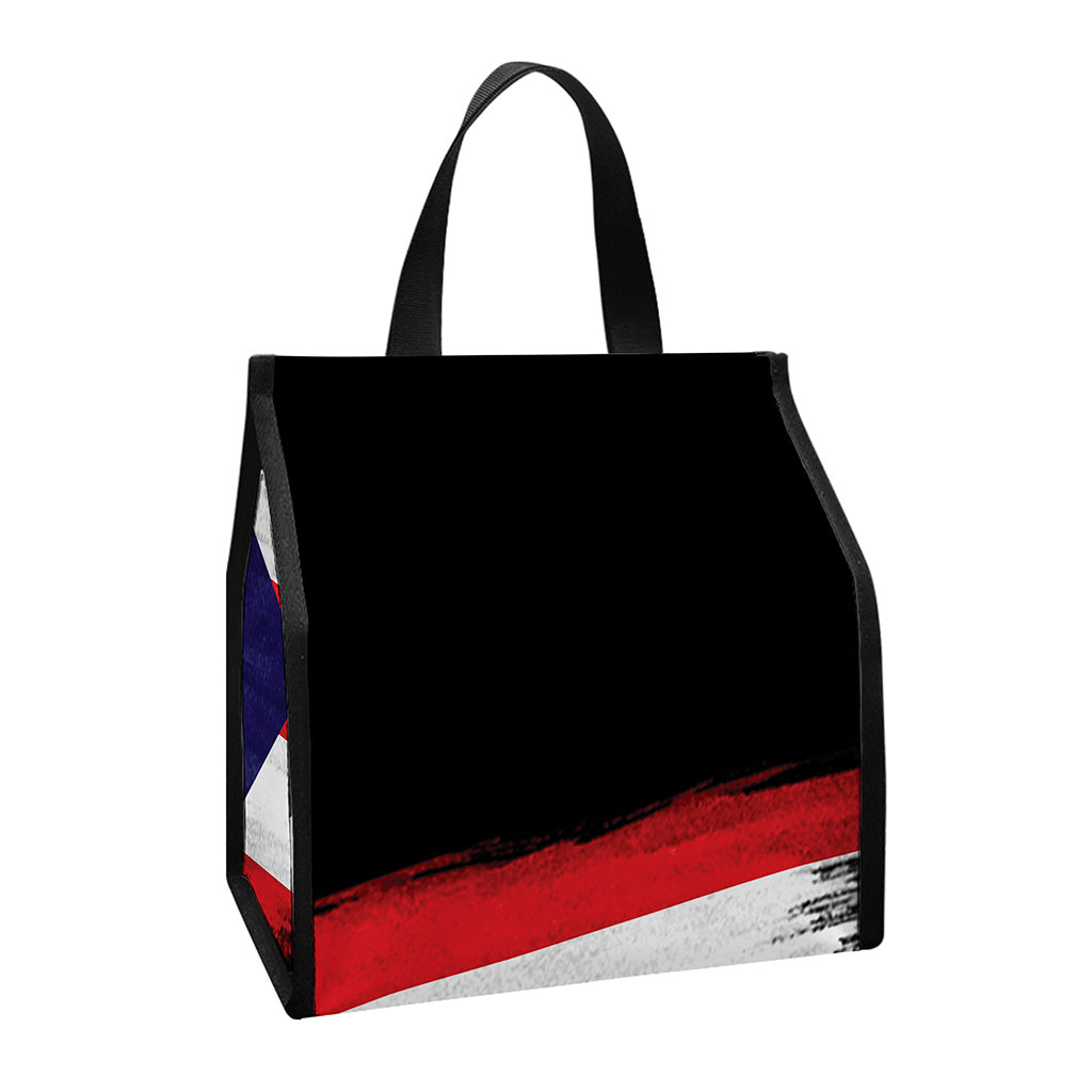 Flag Of Puerto Rico Print Insulated Lunch Tote