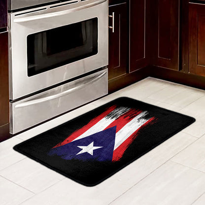Flag Of Puerto Rico Print Kitchen Mat