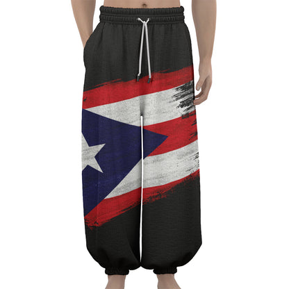 Flag Of Puerto Rico Print Lantern Pants