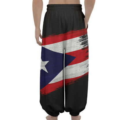 Flag Of Puerto Rico Print Lantern Pants