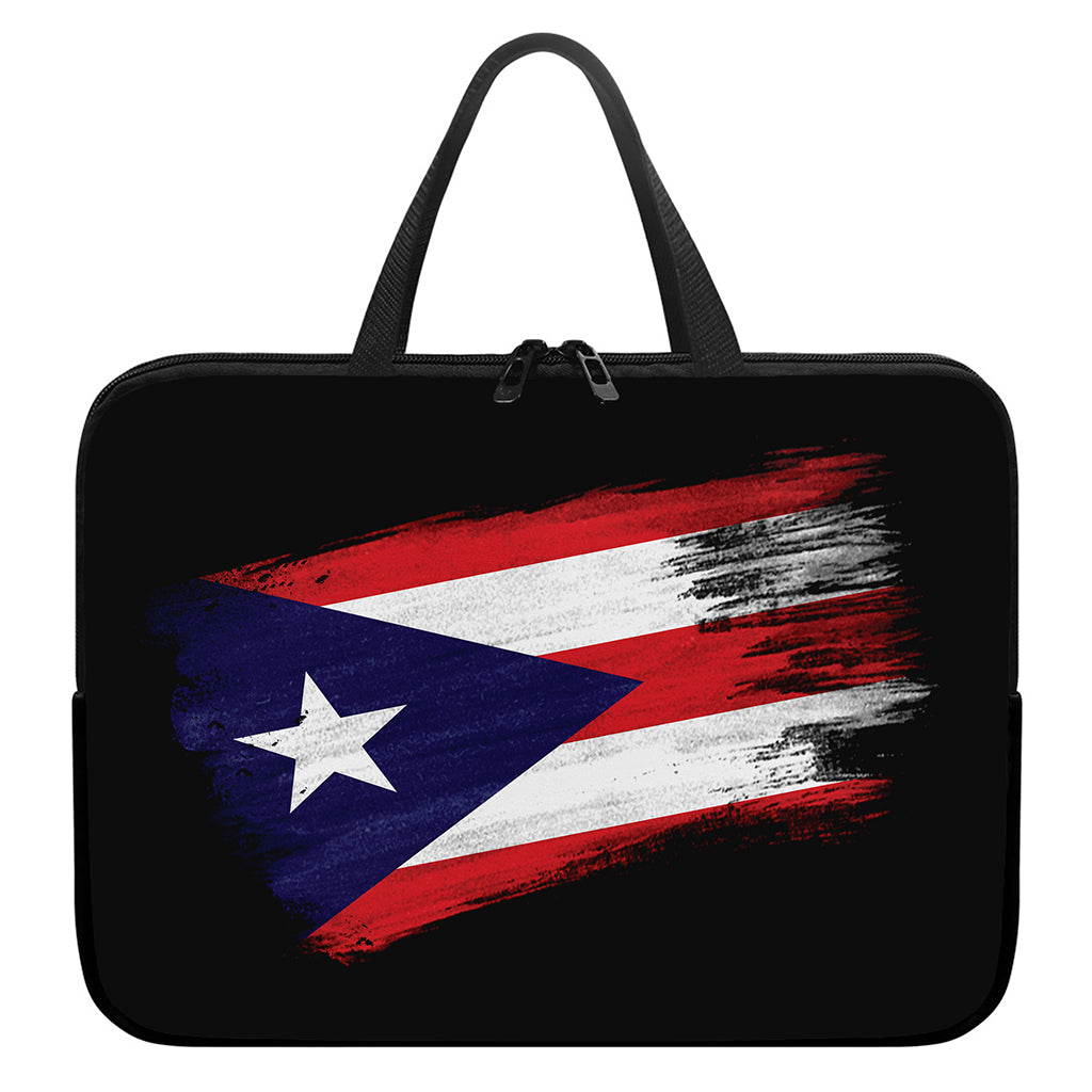Flag Of Puerto Rico Print Laptop Sleeve With Handle
