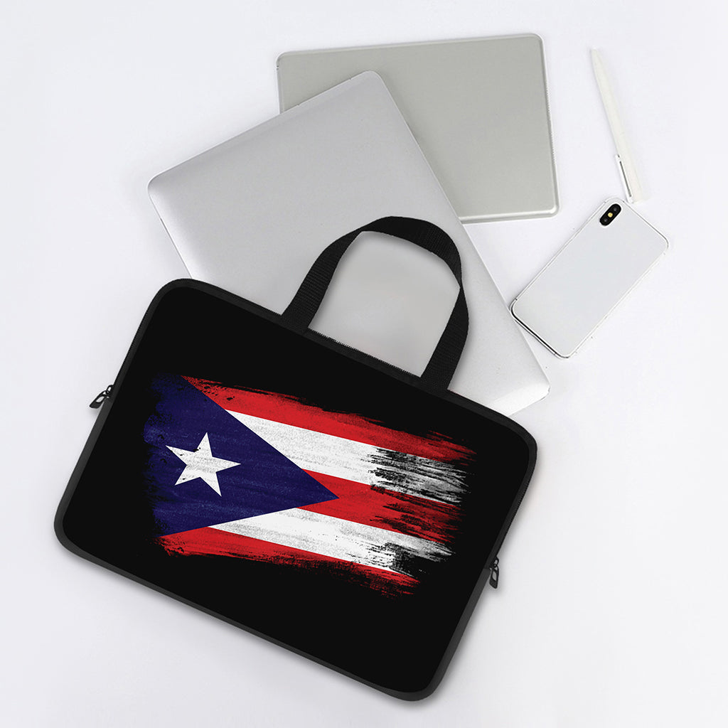 Flag Of Puerto Rico Print Laptop Sleeve With Handle
