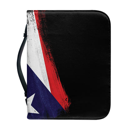 Flag Of Puerto Rico Print Leather Bible Cover
