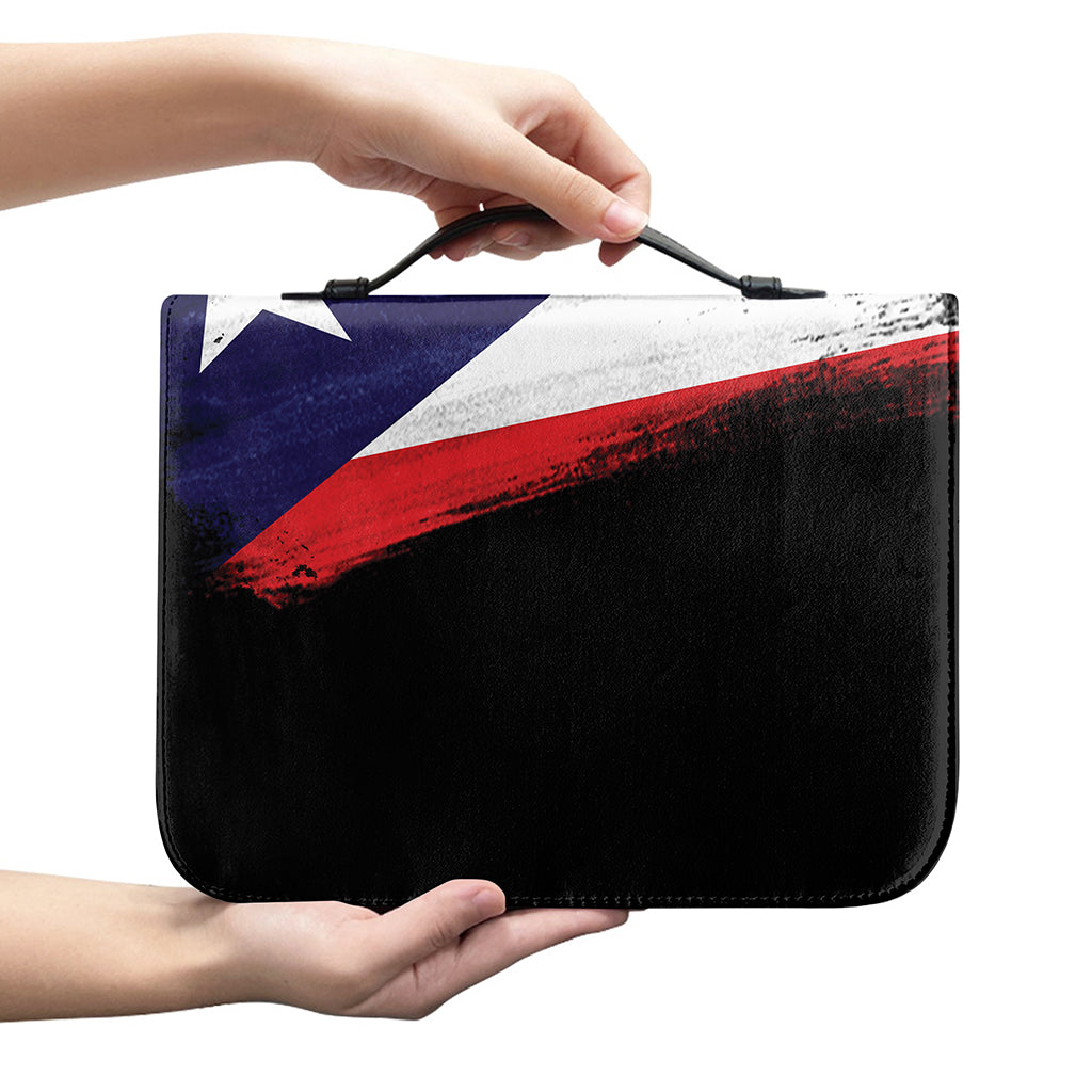 Flag Of Puerto Rico Print Leather Bible Cover